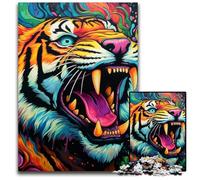 Rompecabezas de 1000 Piezas para Adultos, diseño de Tigre, Ideal para Decorar el hogar y Jugar en Familia. 50x75cm/19,68x29,52 Pulgadas.