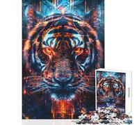 Rompecabezas de 1000 Piezas para Adultos diseño de Tigre Ritual Antiguo Juguetes de decoración para el hogar Regalos de Amigo Secreto Juego de ingenio descompresión Intelectual tamaño 38x26cm