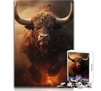 Rompecabezas de 1000 Piezas para Adultos, diseño de Toro al Ataque, para Disfrutar de un Tiempo Libre Tranquilo, relajación, Ajuste Estable, Corte preciso, tamaño del Juguete: 38x26cm