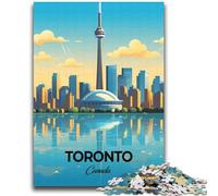Rompecabezas de 1000 Piezas para Adultos,diseño de Toronto Travel Print,Ayuda a ejercitar el Cerebro,Juguetes adictivos para Cultivar la Paciencia,colección de Artistas,Bellas Artes (tamaño 38x52cm)