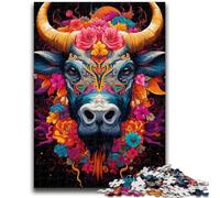 Rompecabezas de 1000 Piezas para Adultos, diseño de toros Coloridos, desafiantes Juegos Familiares, Juguete DIY para decoración de Pared del hogar, Regalos, 50x75cm