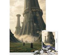 Rompecabezas de 1000 Piezas para Adultos diseño de Torres Gigantes en un Paisaje de fantasía Juguete para decoración de Pared Obra de Arte Regalo Juego práctico Que Mejora el Amor Entre Parejas