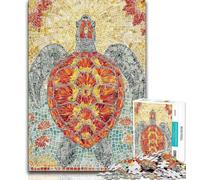 Rompecabezas de 1000 Piezas para Adultos diseño de Tortuga de Cristal Juguete Educativo para aliviar el estrés 75x50cm