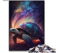 Rompecabezas de 1000 Piezas para Adultos, diseño de Tortuga Espacial de Madera, Ideal como decoración o Regalo de cumpleaños 50x75cm para cumpleaños, festividades y Ocasiones Especiales