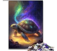 Rompecabezas de 1000 Piezas para Adultos, diseño de Tortuga Espacial de Madera, Ideal para cumpleaños, Navidad y Halloween, 50x75cm, Ideal para decoración artística
