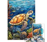 Rompecabezas de 1000 Piezas para Adultos diseño de Tortuga Marina y Acuario Ideal para Adolescentes Juegos relajantes Regalo de cumpleaños para Amigos y Familiares (tamaño 38x52cm)