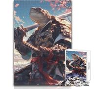 Rompecabezas de 1000 Piezas para Adultos, diseño de Tortuga samurái Sakura, Ideal para Relajarse y Disfrutar del Tiempo Libre, con Ajuste Estable y Corte preciso, tamaño 38x52cm