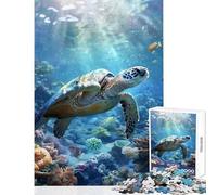 Rompecabezas de 1000 Piezas para Adultos diseño de Tortugas Marinas corales y paraíso Ideal para Decorar el hogar Regalo para Mujeres y Hombres Juego Imposible con Piezas de Formas aleatorias