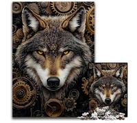 Rompecabezas de 1000 Piezas para Adultos, diseño de tótem de Lobo, de cartón, Ideal para Decorar el hogar, Ideal para Noches de Juegos, 26x38cm