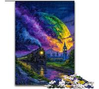 Rompecabezas de 1000 Piezas para Adultos, diseño de Tren, Pintura al óleo, 26x38cm, Regalo para un desafío Mental, Actividad educativa para Adolescentes