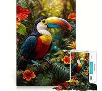 Rompecabezas de 1000 Piezas para Adultos, diseño de tucán Tropical, Ajuste, Arte, Juego Mental, Regalo, Juego Lento, decoración navideña para Pared (38x52cm)