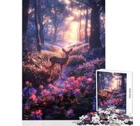 Rompecabezas de 1000 Piezas para Adultos diseño de un Ciervo en un Bosque mágico Juguete Educativo Regalo para Mujeres y Hombres Juego práctico colección de Artistas tamaño 50x75cm