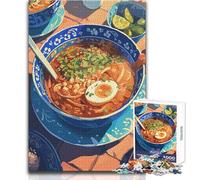 Rompecabezas de 1000 Piezas para Adultos, diseño de un Delicioso tazón de Ramen, Juego desafiante, Juguetes, patrón, Regalo de cumpleaños, tamaño 38x26cm