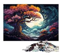 Rompecabezas de 1000 Piezas para Adultos, diseño de una extraña y Colorida Noche, Ideal para Adolescentes a Partir de 14 años (38 x 26 cm).