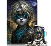 Rompecabezas de 1000 Piezas para Adultos, diseño de una misteriosa elfa Adolescente, Juguetes de Entretenimiento Familiar con póster y Hoja de Trivia a Juego (tamaño 38x26cm)