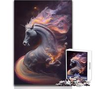 Rompecabezas de 1000 Piezas para Adultos, diseño de Unicornio Entre Estrellas, Relajante, Tranquilo, para Interiores, Divertido, con Corte preciso, tamaño 38x26cm