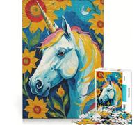 Rompecabezas de 1000 Piezas para Adultos diseño de Unicornio para Colorear Juego Educativo Carrera de Velocidad Manual Regalo de cumpleaños Regalos de Viaje 38x52cm