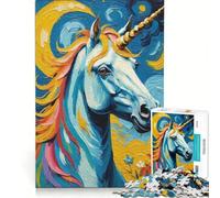 Rompecabezas de 1000 Piezas para Adultos diseño de Unicornio para Colorear Juego Educativo Carrera de Velocidad Manual Regalo de cumpleaños Regalos de Viaje 38x52cm
