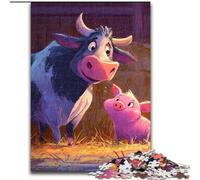 Rompecabezas de 1000 Piezas para Adultos, diseño de Vaca y Cerdo, 50x75cm, Ideal para Decorar y Regalar