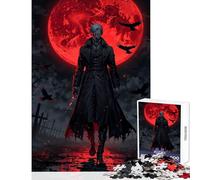 Rompecabezas de 1000 Piezas para Adultos diseño de Vampiros y Luna de Sangre Juguetes antiestrés Regalos geniales para Juegos educativos Entrena tu Cerebro y Tus Manos tamaño 50x75cm