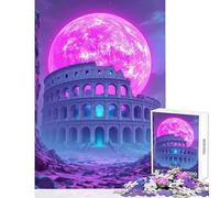 Rompecabezas de 1000 Piezas para Adultos diseño de Vaporwave Colosseum Ideal para Decorar el hogar Regalo de cumpleaños Juego práctico Actividades Divertidas en casa tamaño 38x52cm