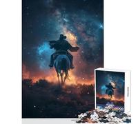 Rompecabezas de 1000 Piezas para Adultos diseño de Vaquero bajo Las Estrellas Juguetes antiestrés Regalos geniales y Juguetes para Juegos educativos Entrena tu Cerebro y Tus Manos tamaño 50x75cm
