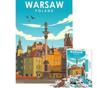 Rompecabezas de 1000 Piezas para Adultos diseño de Varsovia Polonia Ideal para Viajes con temática artística y práctica Juguetes educativos y de Aprendizaje Regalos de cumpleaños para Toda la Familia