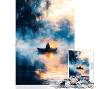 Rompecabezas de 1000 Piezas para Adultos diseño de Viaje en un río místico Solitario Juegos Juegos de relajación y para Mejorar el Amor en Pareja tamaño 50x75cm