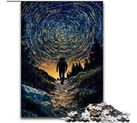 Rompecabezas de 1000 Piezas para Adultos, diseño de Viajero del Cielo Nocturno, 50x75cm, Ideal para familias, desafío Mental, Adolescentes