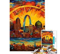 Rompecabezas de 1000 Piezas para Adultos diseño de vidrieras de San Luis Rompecabezas para Adolescentes Juego de ingenio una Obra de Arte Juego desafiante Regalos (tamaño 38x26cm)