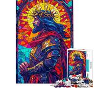 Rompecabezas de 1000 Piezas para Adultos diseño de vidrieras sagradas Juego Familiar desafío difícil desafío Educativo (tamaño 50x75cm)