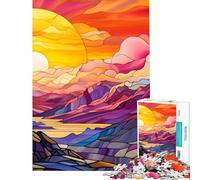 Rompecabezas de 1000 Piezas para Adultos diseño de vitrales de Colorado Juguetes adictivos para Cultivar la Paciencia Juego Educativo Actividades Familiares Regalo artístico (tamaño 38x26cm)