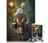 Rompecabezas de 1000 Piezas para Adultos, diseño de Zebra Traveler Art Juego de Habilidad Educativo Interactivo Una Gran Idea de Regalo significativa Tamaño 38x26cm