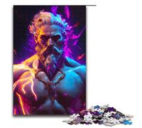 Rompecabezas de 1000 Piezas para Adultos diseño de Zeus neón decoración de Pared cumpleaños y Navidad 75 x 50 cm