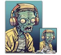 Rompecabezas de 1000 Piezas para Adultos diseño de Zombis y música Ideal para una Noche de Juegos en Familia Obras de Arte Decorativas (75 x 50 cm)