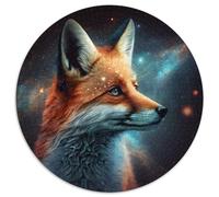 Rompecabezas de 1000 Piezas para Adultos, diseño de Zorro de fantasía, Redondo, de cartón, Ideal para Decorar, para desafiar el Cerebro, Regalos navideños, 1000 Piezas (67,5x67,5cm)