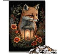 Rompecabezas de 1000 Piezas para Adultos,diseño de Zorro de Madera,Ideal para Regalar a Hombres y Mujeres,para Uso Diario y Ocasiones Especiales,50x75cm,desafiante y entretenido,Ideal para familias