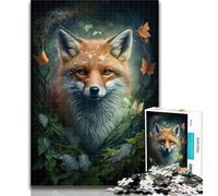 Rompecabezas de 1000 Piezas para Adultos, diseño de Zorro, difícil de superar, Ideal para Pasar el rato y aliviar el estrés, decoración del hogar, 26x38cm