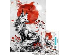 Rompecabezas de 1000 Piezas para Adultos diseño de Zorro japonés Kitsune Ideal para Adolescentes Juguetes antiestrés y Actividades Divertidas para Disfrutar en casa (Tamaño 38x52cm)