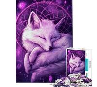 Rompecabezas de 1000 Piezas para Adultos diseño de Zorro Morado atrapasueños Ideal para Adolescentes Decoración de Pared Amantes de los Videojuegos (tamaño 50x75cm)