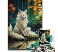 Rompecabezas de 1000 Piezas para Adultos, diseño de Zorro Sakura Kitsune, Juego Educativo Familiar, Ideas de Regalo educativas, 50x75cm (1000 Piezas)