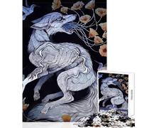 Rompecabezas de 1000 Piezas para Adultos diseño de Zorro Surrealista con Flores y colibríes Ideal para Decorar el hogar Regalo de cumpleaños Juego Imposible Cada Pieza es única (38x52cm)