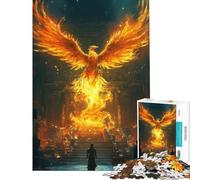 Rompecabezas de 1000 Piezas para Adultos diseño del Ave Fénix Dorada en Ascenso Juguete de 1000 Piezas para decoración de Pared Corte de precisión Toda la Familia (75x50cm)