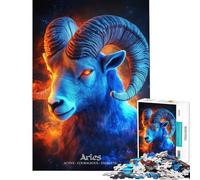 Rompecabezas de 1000 Piezas para Adultos diseño del Carnero del zodíaco Aries Juguete Decorativo para la Pared una Obra de Arte Toda la Familia (tamaño 38x52cm)