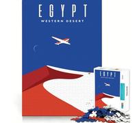 Rompecabezas de 1000 Piezas para Adultos,diseño del Desierto de Egipto,con Bordes Afilados,Ideal para ejercitar la Mente,Jugar tranquilamente (38x52cm)