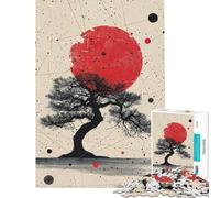 Rompecabezas de 1000 Piezas para Adultos diseño del Eclipse del árbol carmesí Ideal para Relajarse y divertirse en Familia en cumpleaños y Navidad (tamaño 38x26cm)
