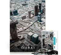 Rompecabezas de 1000 Piezas para Adultos,diseño del Horizonte de Dubái,fácil de armar,Divertido Rompecabezas de lógica,Juego Casual,Escena navideña (38x26cm)