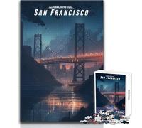 Rompecabezas de 1000 Piezas para Adultos, diseño del Horizonte de la Ciudad de San Francisco, Acogedor y Relajante, Juguete de Alta precisión, Ajuste, tamaño 38x52cm