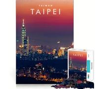 Rompecabezas de 1000 Piezas para Adultos, diseño del Horizonte de Taipéi, Juguete Decorativo de construcción, Juego de Paz, Regalo de cumpleaños (50x75cm)