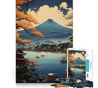 Rompecabezas de 1000 Piezas para Adultos,diseño del Monte Fuji,Japón,con articulaciones afiladas,Juguete para Resolver Problemas,Momentos de diversión Tranquila,decoración navideña 38x26cm